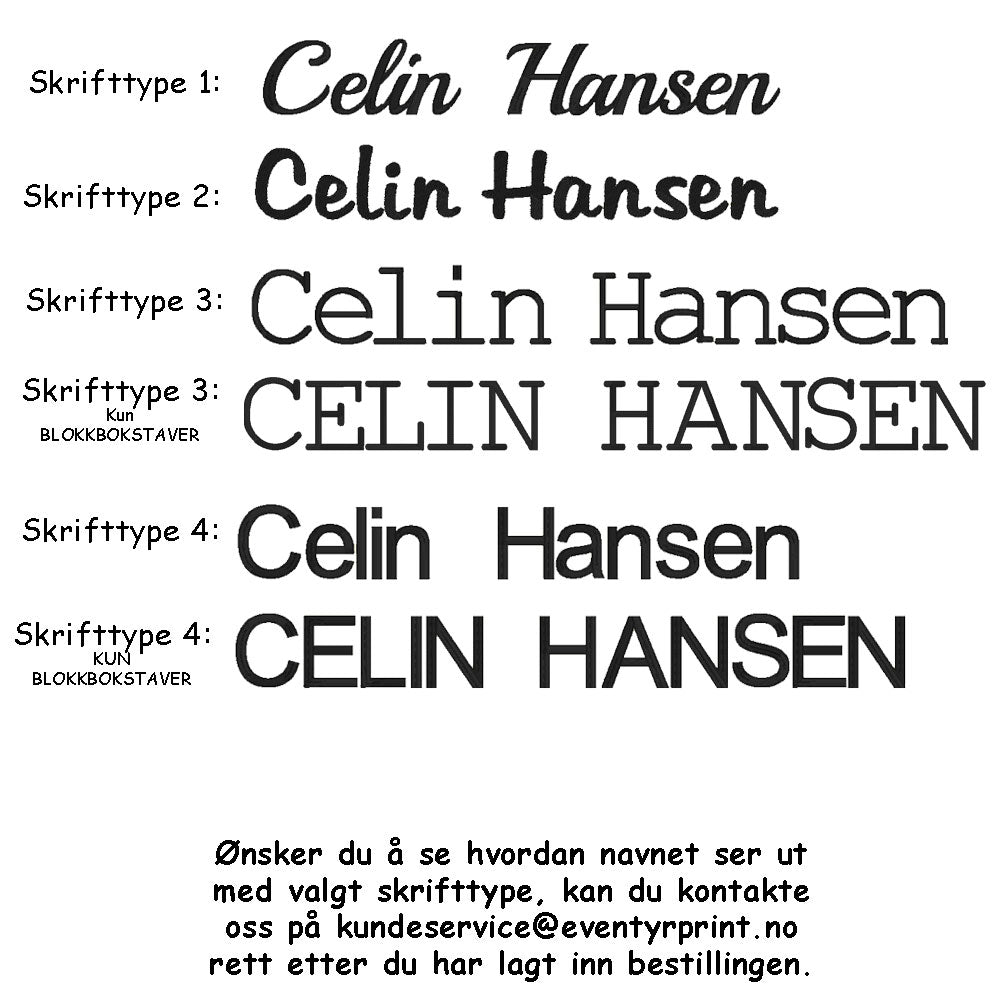 Håndkle med brodert navn – 40×70 cm - Grå