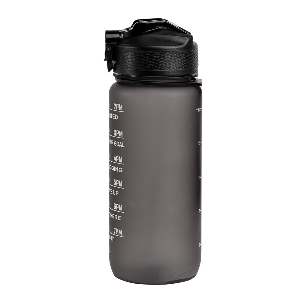Motivasjonsflaske med Navn - Midnatt sort - 600ml, Drikkeflaske, Vannflaske, Drikkeflaske med navn, Vannflaske med navn, Vannmengde siden
