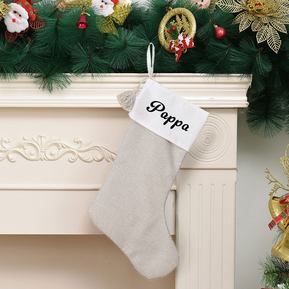 Julestrømpe med Navn, Beige