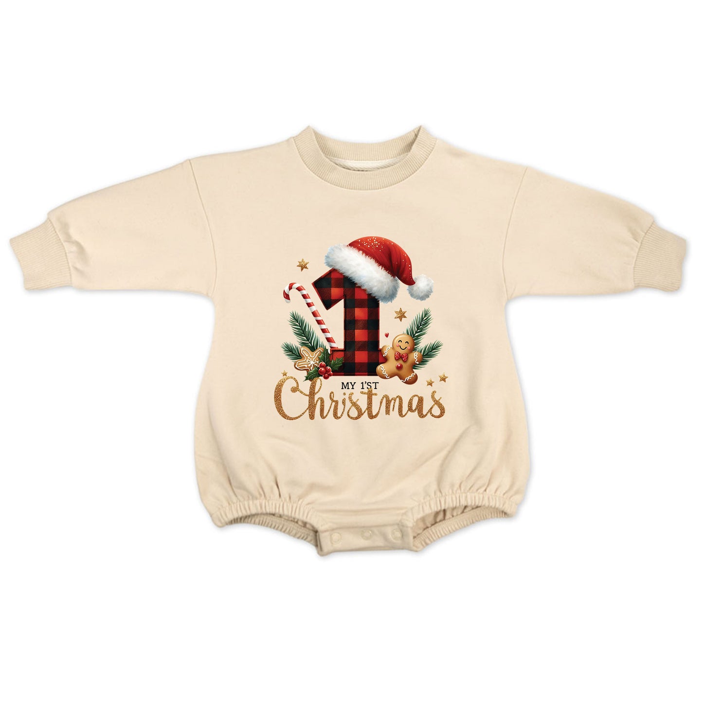 Min første jul - Beige genser (romper)