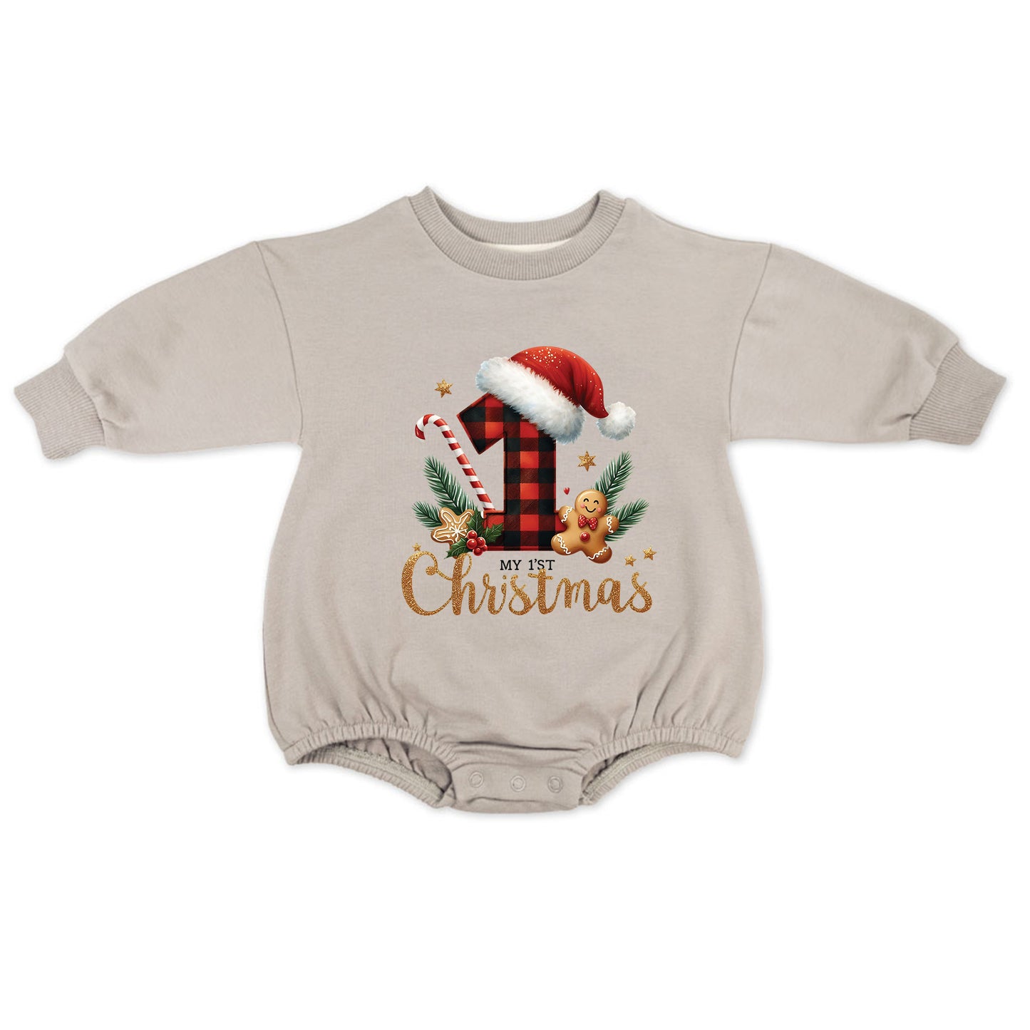 Min første jul - Grå genser (romper)