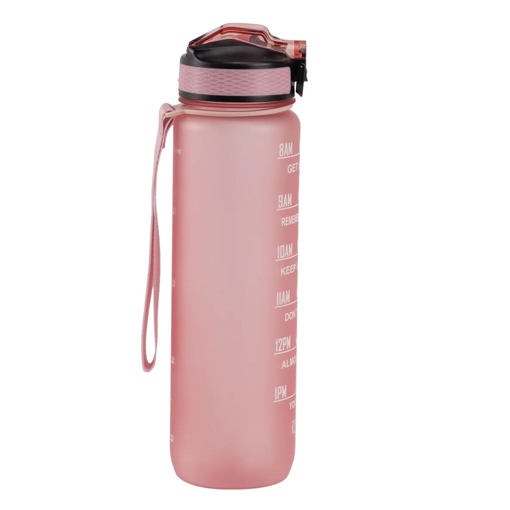 Motivasjonsflaske med Navn - Fersken rosa - 1000ml, Drikkeflaske, Vannflaske, Drikkeflaske med navn, Vannflaske med navn, sidevisning