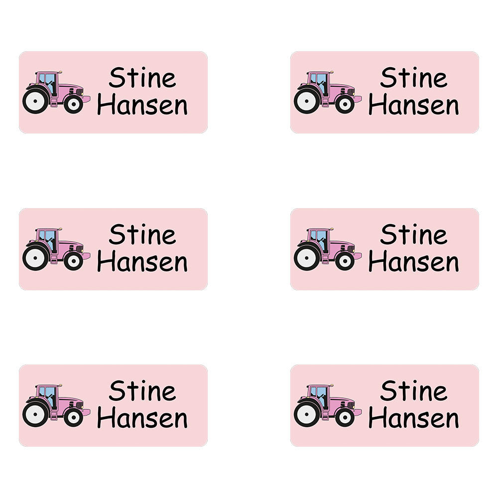 Navnelapper - Strykemerker - Rosa Traktor