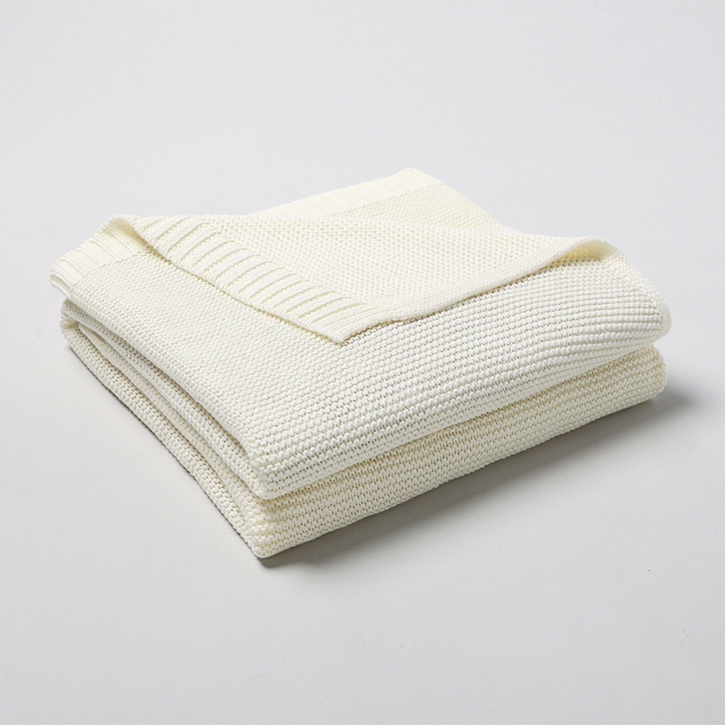 Personlig babyteppe med brodert navn – 100 % bomull - Natur Hvit