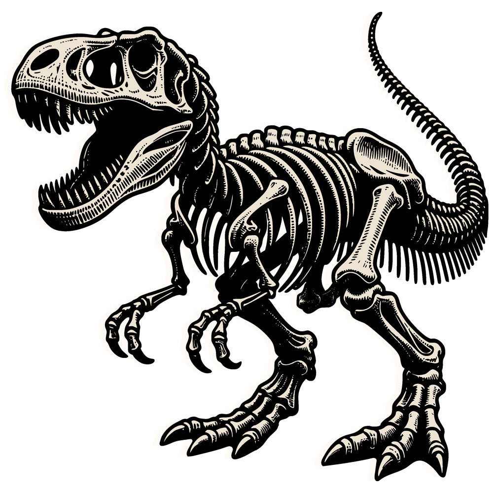 Strykemerke – Dinosaur Skjelett, Patches, DTF-Strykemerke, Strykemerker til klær, Dinosaur strykemerke, Dino strykemerke