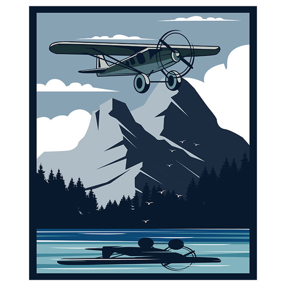 Strykemerke – Fly over fjell, Patches, DTF-Strykemerke, Strykemerker til klær, Fly strykemerke, Fly strykemerker, Kjøretøy strykemerke