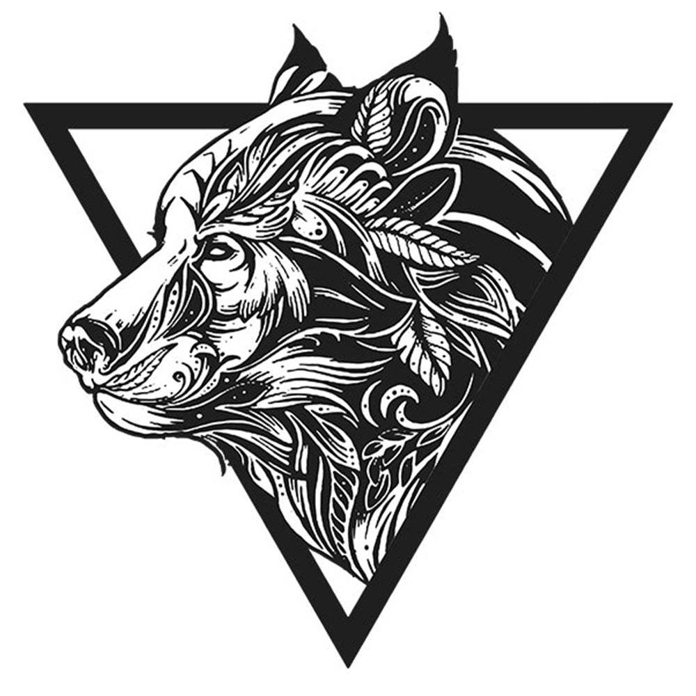 Strykemerke – Tribal Bjørn, Patches, DTF-Strykemerke, Strykemerker til klær, Dyr strykemerke, Søte strykemerker,