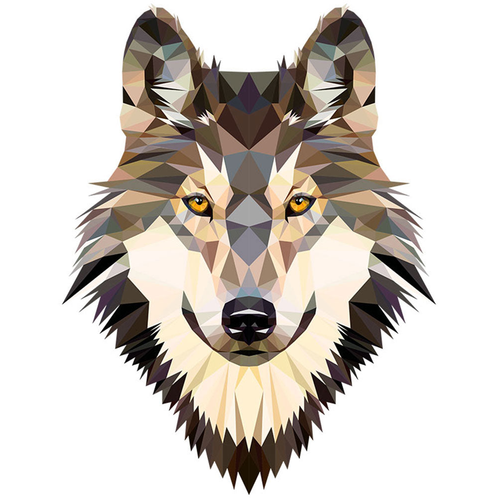 Strykemerke – Ulv Polygon, Patches, DTF-Strykemerke, Strykemerker til klær, Dyr strykemerke, Søte strykemerker,