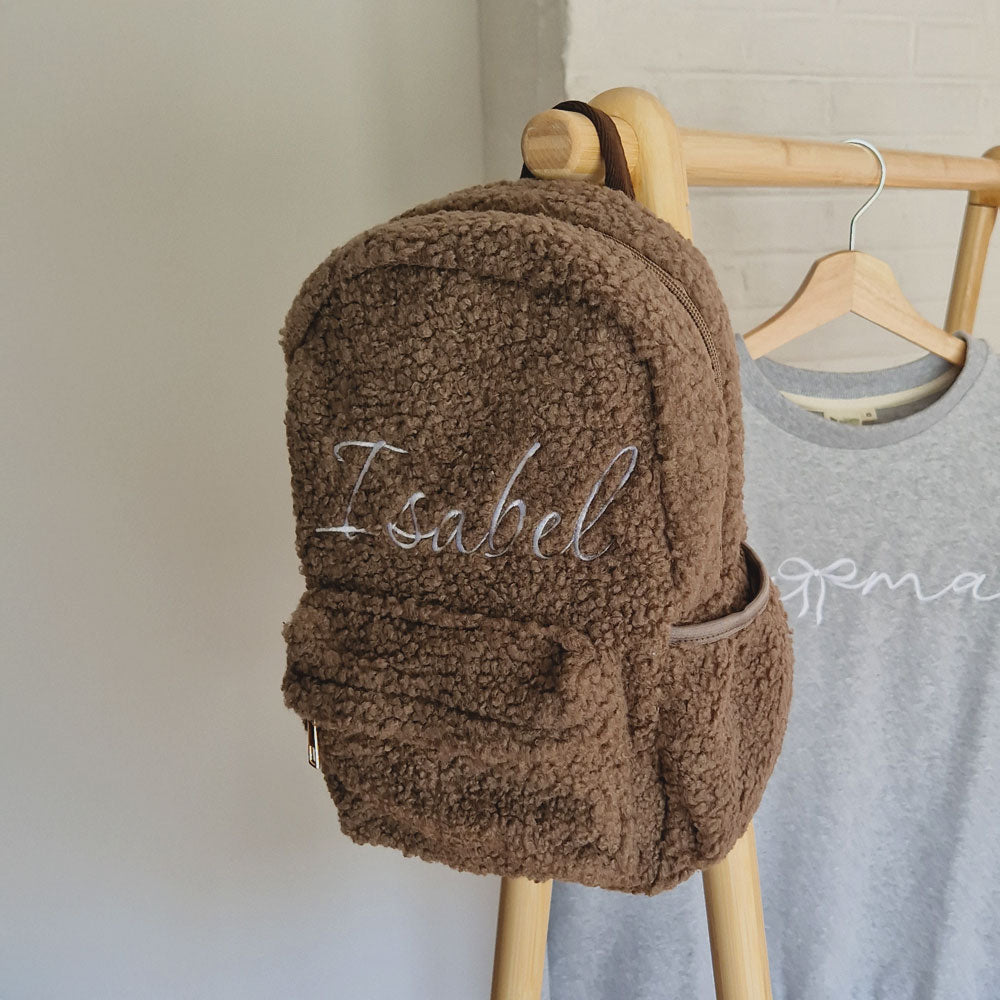 Teddy ryggsekk med Navn – Brun