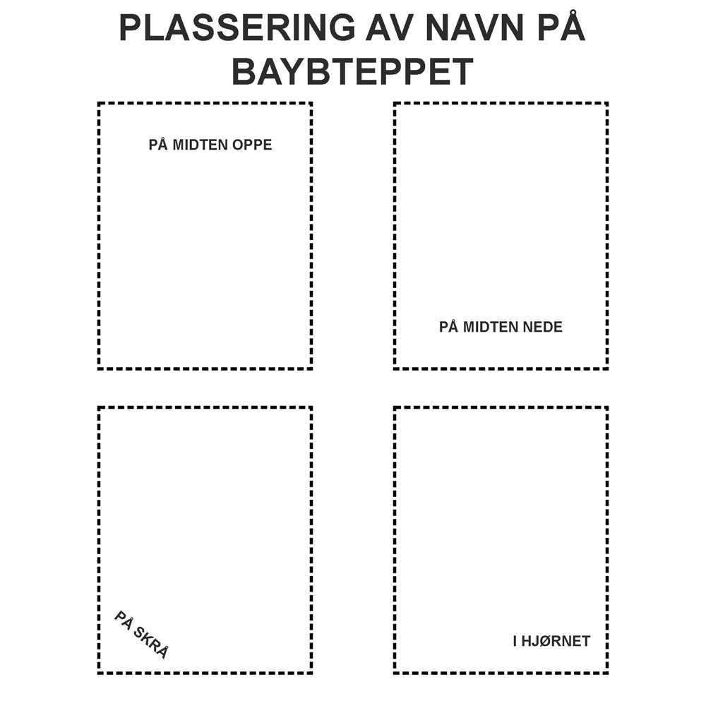 Personlig babyteppe med brodert navn – 100 % bomull - Natur Hvit