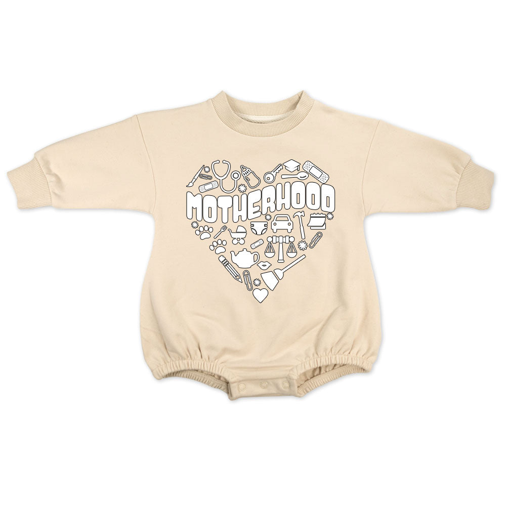 Genser - Motherhood, genser til barn, genser med trykk, front, perlehvit