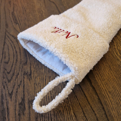 Julestrømpe i Teddy Cream  – Personlig med brodert navn