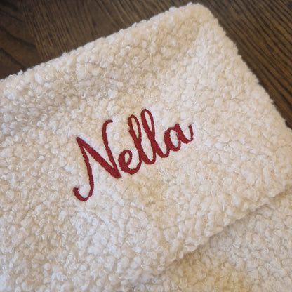 Julestrømpe i Teddy Cream  – Personlig med brodert navn