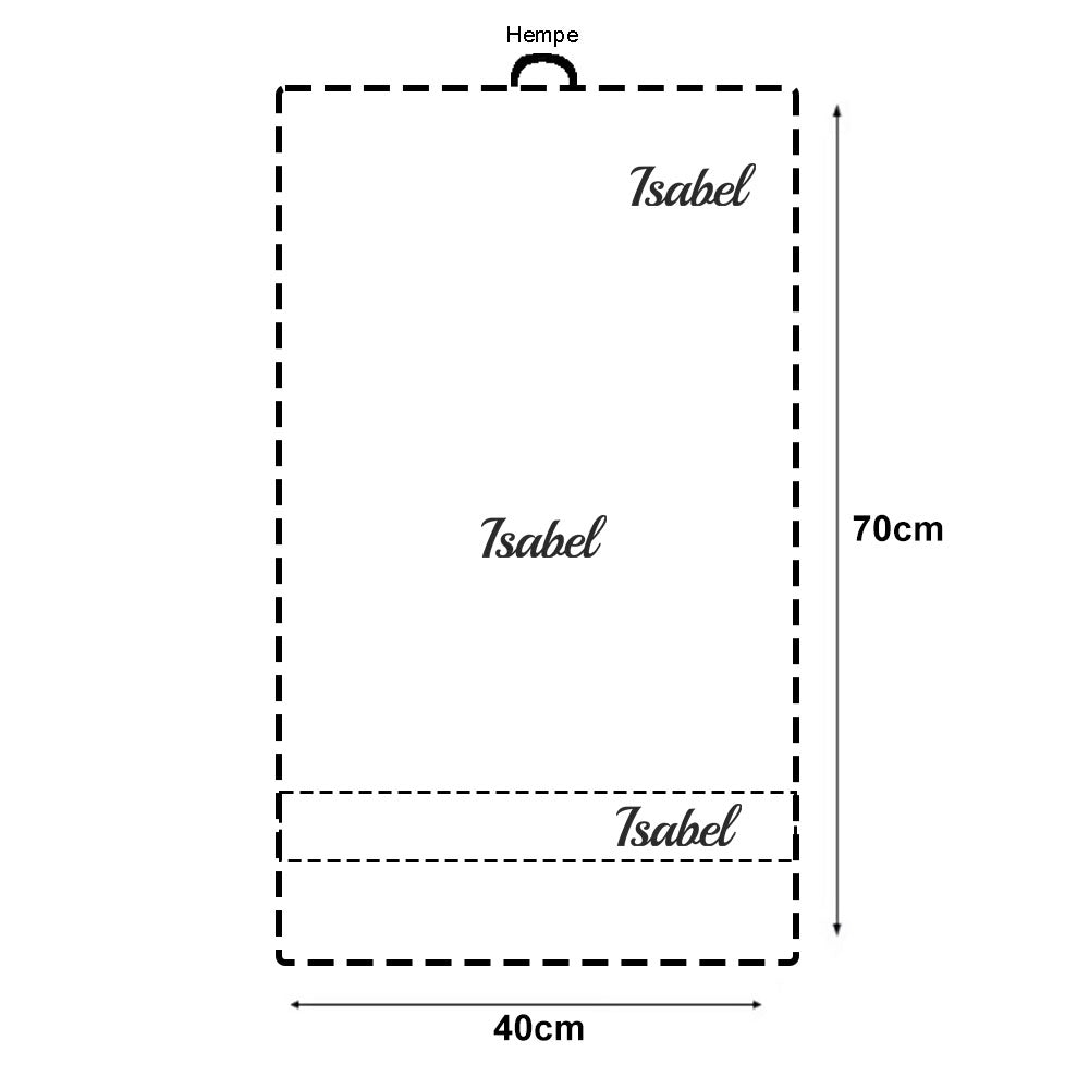 Håndkle med brodert navn – 40×70 cm - Grå