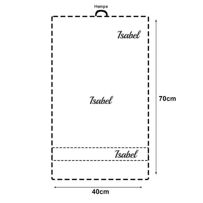 Håndkle med brodert navn – 40×70 cm - Grå