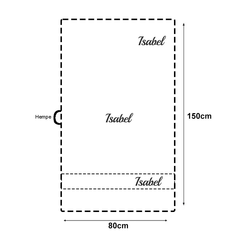 Badehåndkle med brodert navn – 80×150 cm - Rosa