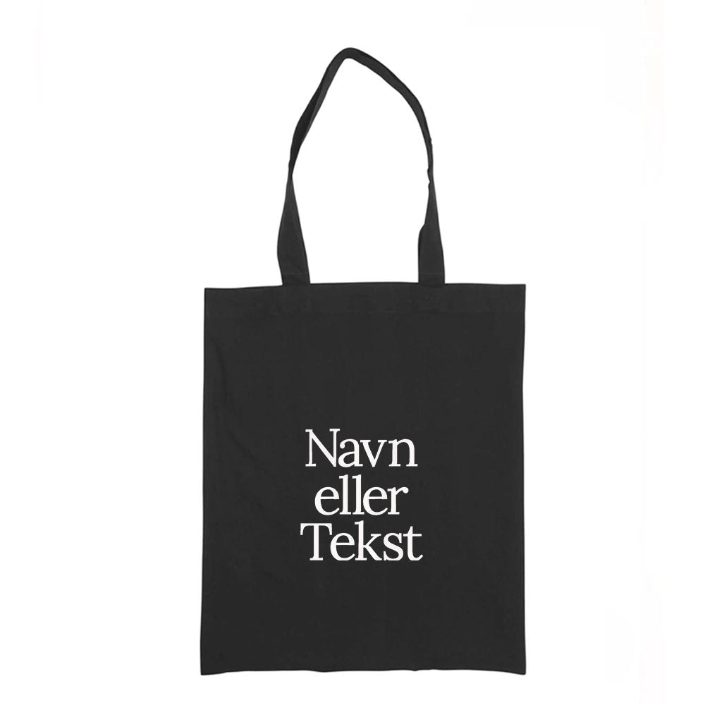 Personlig handlenett i canvas med brodert navn eller tekst