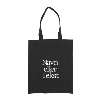 Personlig handlenett i canvas med brodert navn eller tekst