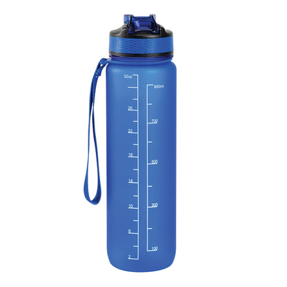 Motivasjonsflaske med Navn - Havblå- 1000ml, Drikkeflaske, Vannflaske, Drikkeflaske med navn, Vannflaske med navn, Vannmengde side