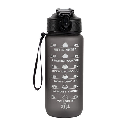 Motivasjonsflaske med Navn - Midnatt sort - 600ml, Drikkeflaske, Vannflaske, Drikkeflaske med navn, Vannflaske med navn,  Motivasjon siden