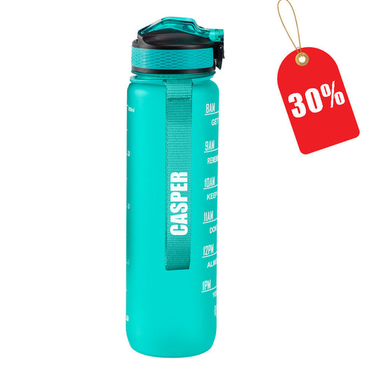 Motivasjonsflaske med Navn - Emeraldgrønn - 1000ml, Drikkeflaske, Vannflaske, Drikkeflaske med navn, Vannflaske med navn, 30% av