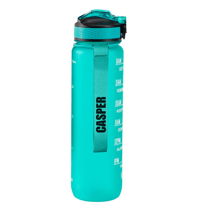 Motivasjonsflaske med Navn - Emeraldgrønn - 1000ml, Drikkeflaske, Vannflaske, Drikkeflaske med navn, Vannflaske med navn, Sort navn