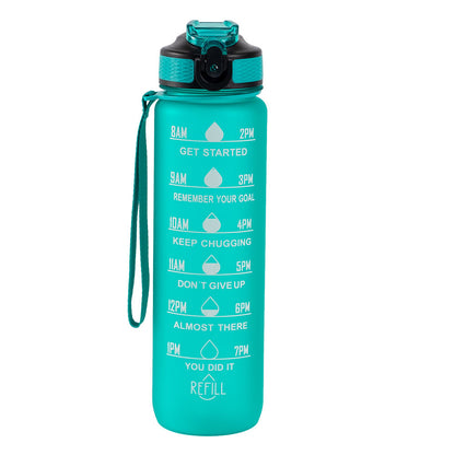 Motivasjonsflaske med Navn - Emeraldgrønn - 1000ml, Drikkeflaske, Vannflaske, Drikkeflaske med navn, Vannflaske med navn,  Motivasjon siden