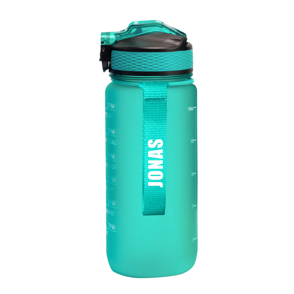 Motivasjonsflaske /m Navn - Emeraldgrønn - 600ml