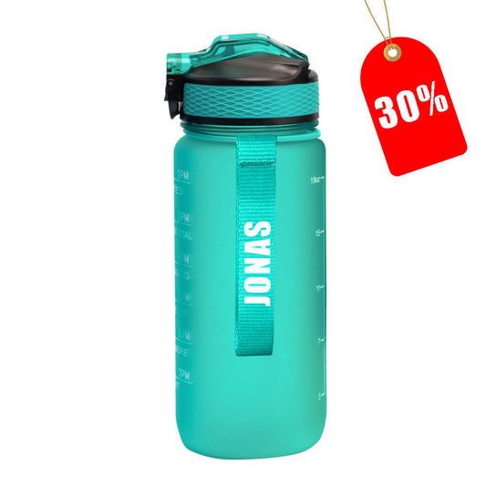 Motivasjonsflaske /m Navn - Emeraldgrønn - 600ml