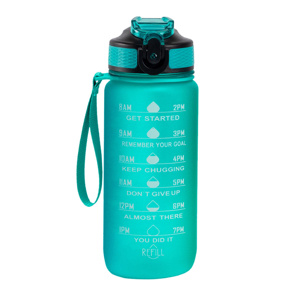 Motivasjonsflaske /m Navn - Emeraldgrønn - 600ml
