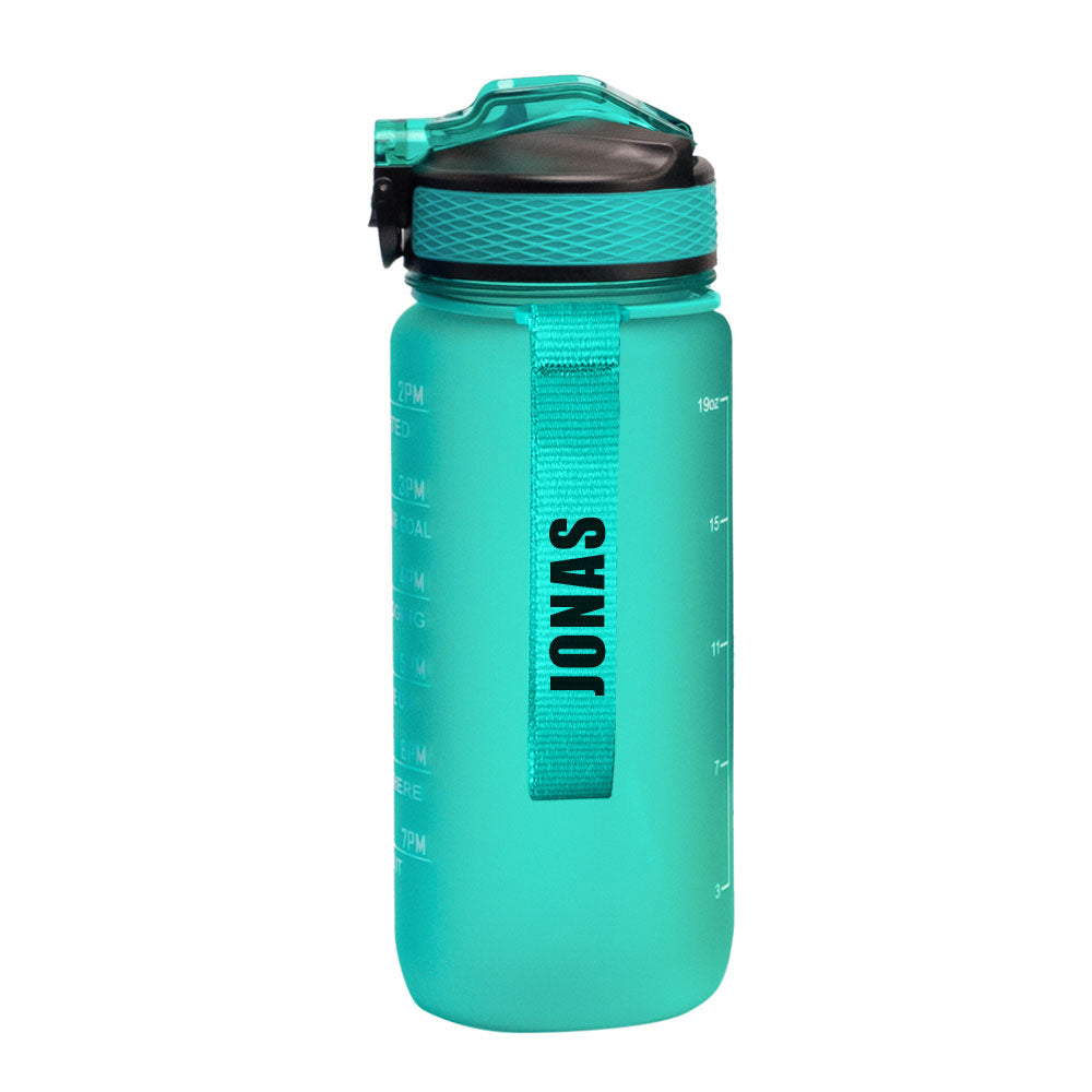 Motivasjonsflaske /m Navn - Emeraldgrønn - 600ml