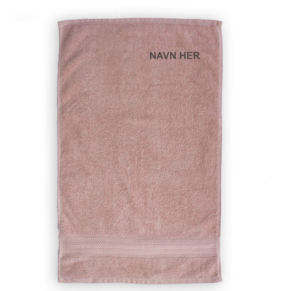 Håndkle med brodert navn – 40×70 cm - Rosa