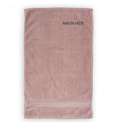 Håndkle med brodert navn – 40×70 cm - Rosa