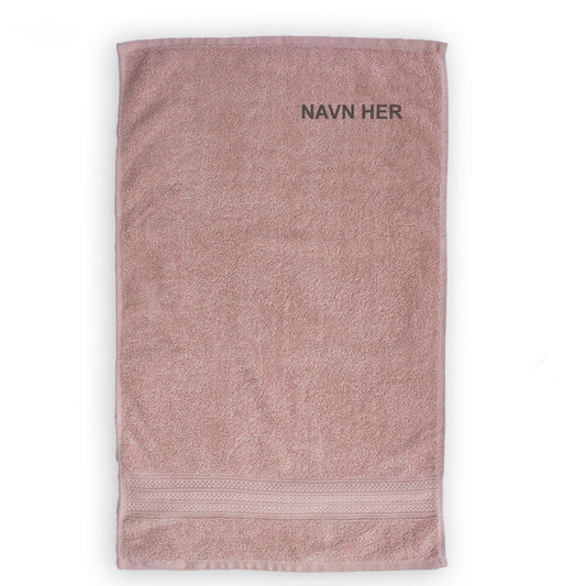 Håndkle med brodert navn – 40×70 cm - Rosa
