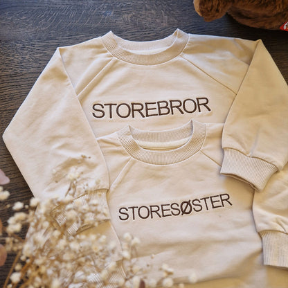 Joggedress Beige - Personlig med brodert navn eller tekst