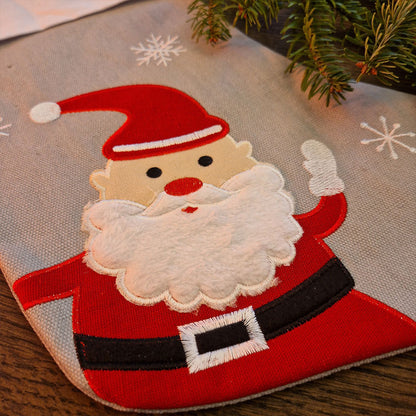 Julestrømpe med Navn, Grå - Julenisse