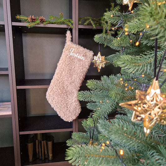 Julestrømpe i Teddy – Personlig med brodert navn