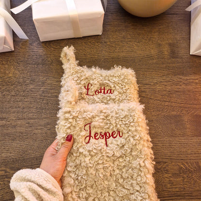 Julestrømpe i Teddy – Personlig med brodert navn