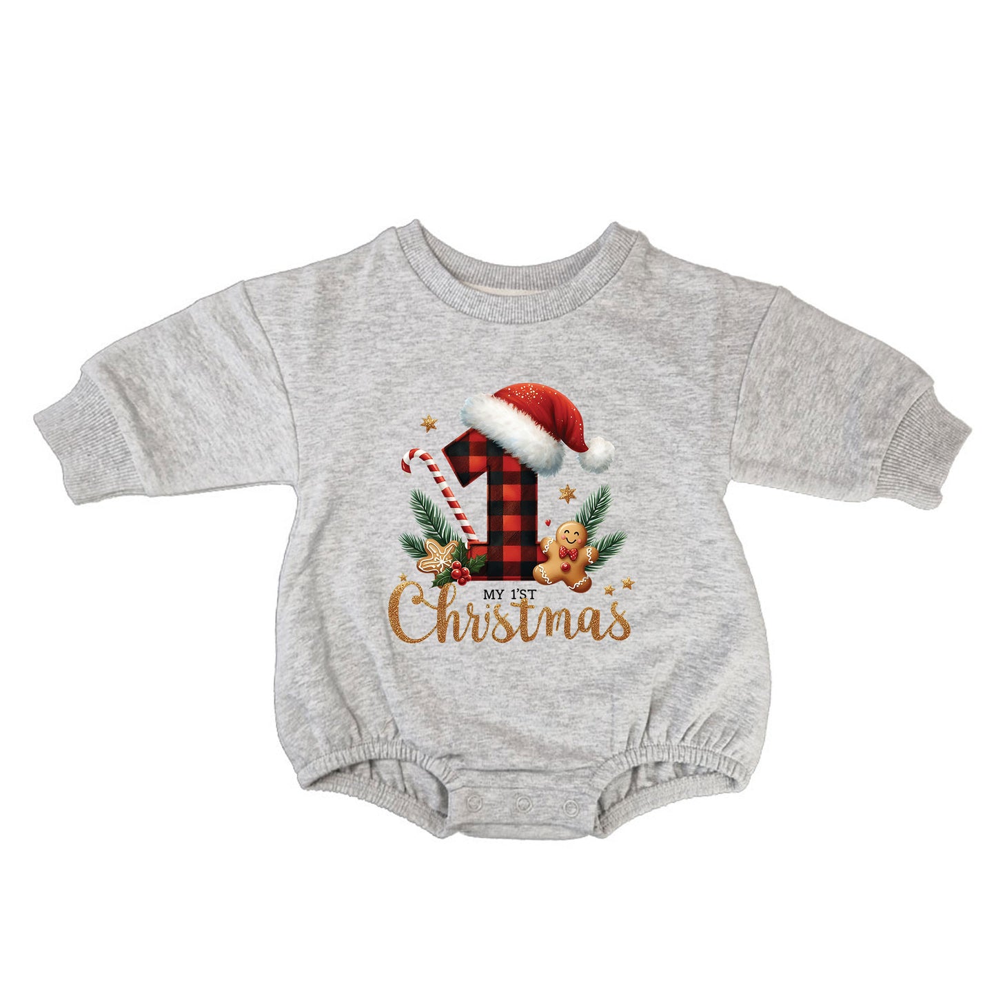 Min første jul - Lysegrå genser (romper)