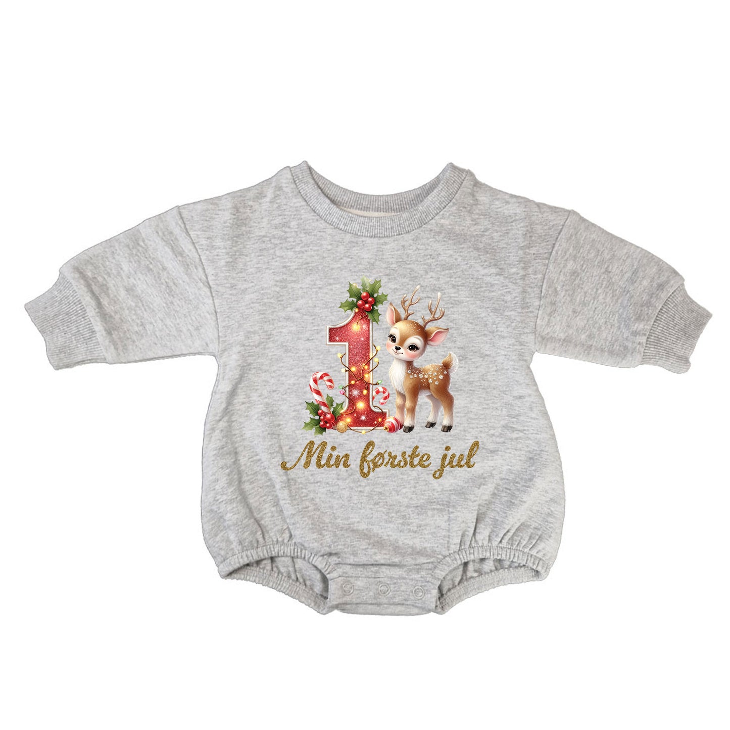 Min første jul - Lysegrå genser (romper)