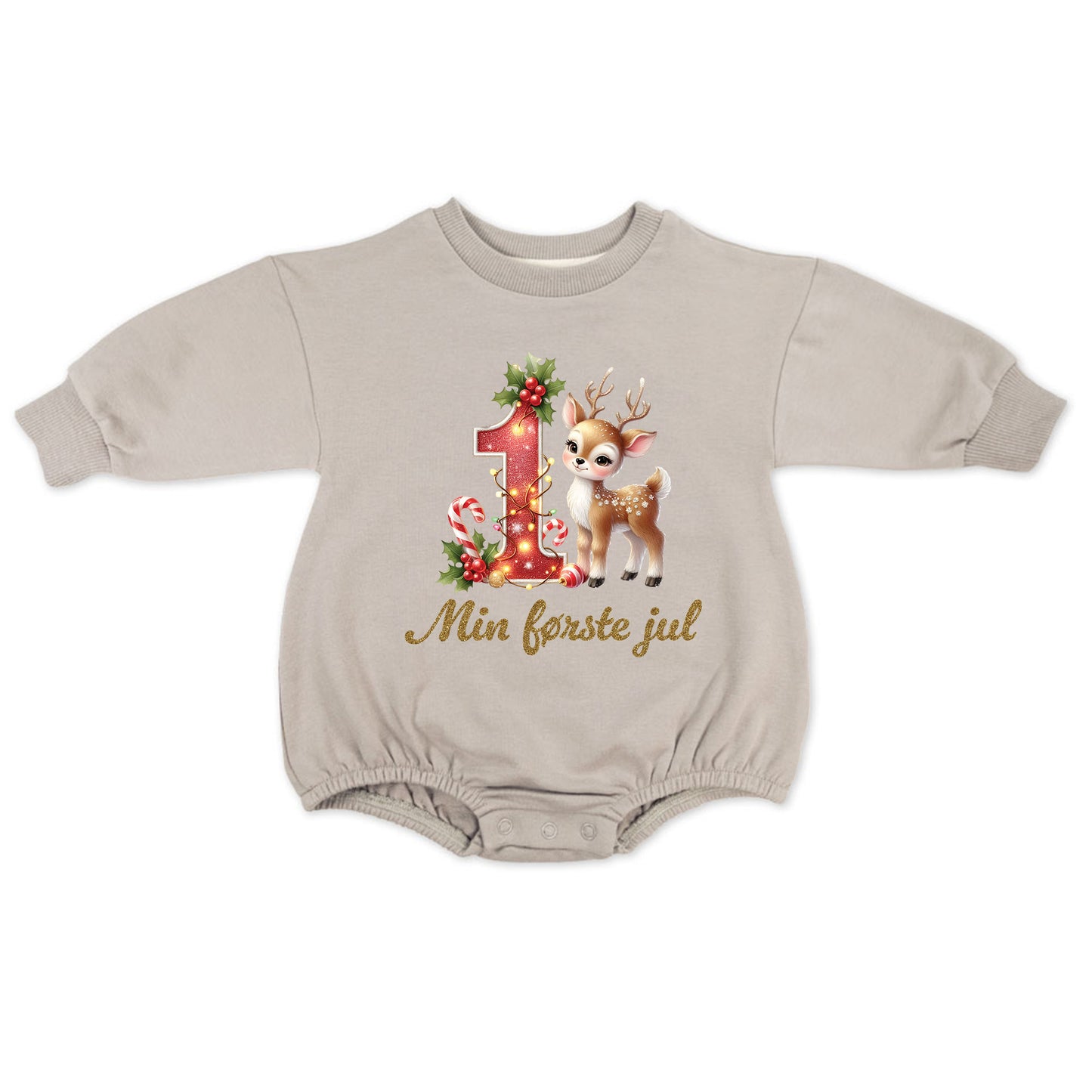 Min første jul - Grå genser (romper)