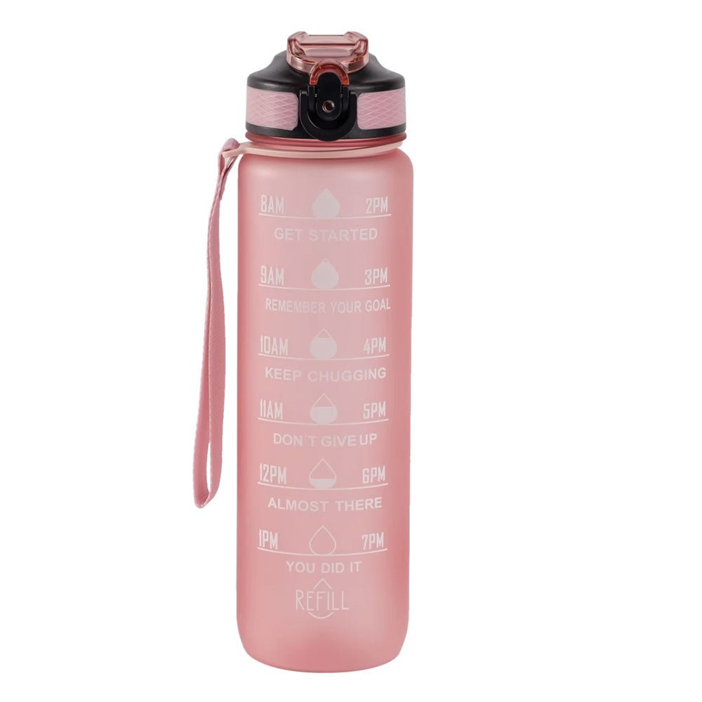 Motivasjonsflaske med Navn - Fersken rosa - 1000ml, Drikkeflaske, Vannflaske, Drikkeflaske med navn, Vannflaske med navn, motiverende side