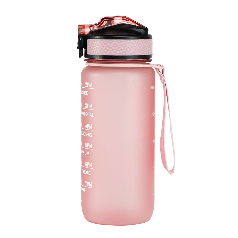 Motivasjonsflaske med Navn - Fersken Rosa - 600ml, Drikkeflaske, Vannflaske, Drikkeflaske med navn, Vannflaske med navn, Siden av flasken