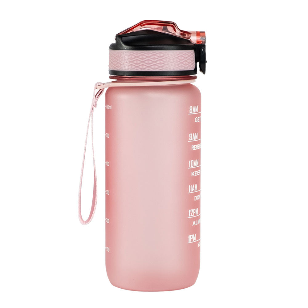 Motivasjonsflaske med Navn - Fersken Rosa - 600ml, Drikkeflaske, Vannflaske, Drikkeflaske med navn, Vannflaske med navn,  siden av flasken