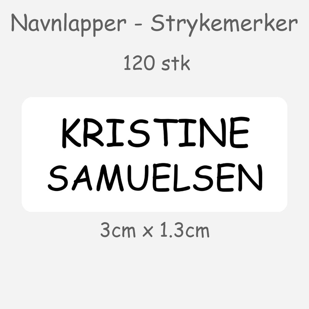 Navnelapper - Strykemerker - Kun navn