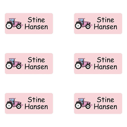 Navnelapper - Strykemerker - Rosa Traktor