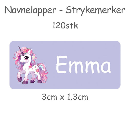 Navnelapper - Strykemerker - Enhjørning