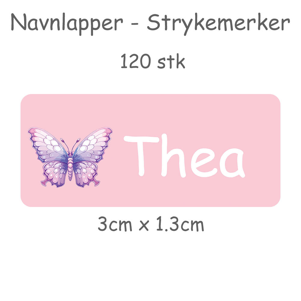 Navnelapper - Strykemerker - Sommerfugl