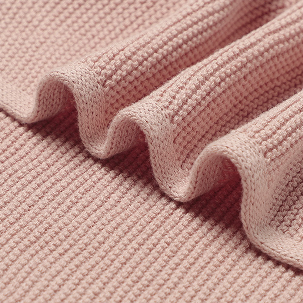 Personlig babyteppe med brodert navn – 100 % bomull - Rosa