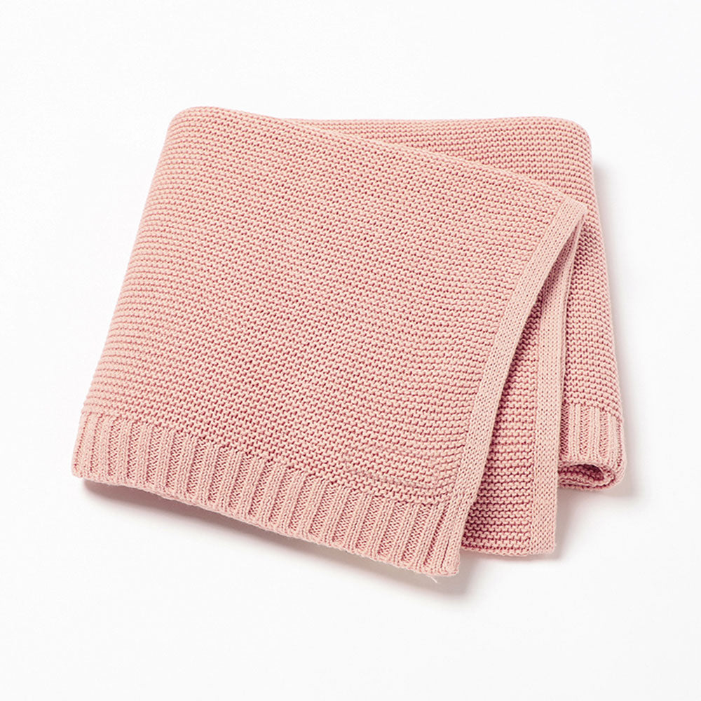 Personlig babyteppe med brodert navn – 100 % bomull - Rosa